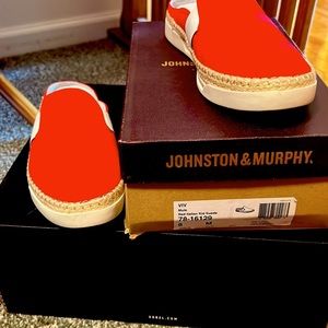 Johnston and Murphy VIV, red Italian suede mules!!! Size 8.  New in box!